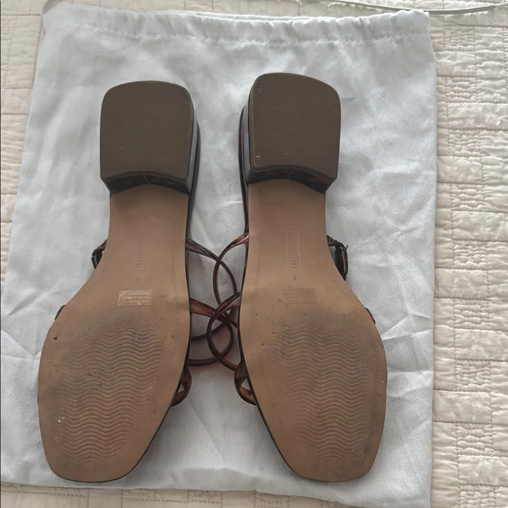 Seven7 Tortoiseshell Strappy Slide Sandals - Brown